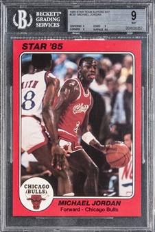 1985/86 Star Team Supers 5" x 7" #CB1 Michael Jordan - BGS MINT 9